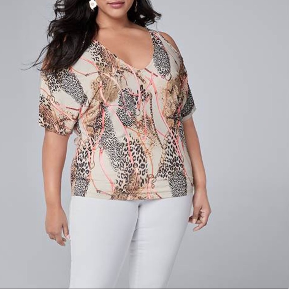 Plus Size cold shoulders Slit Detail Printed
Top Bran New size size 1X - Picture 3 of 5